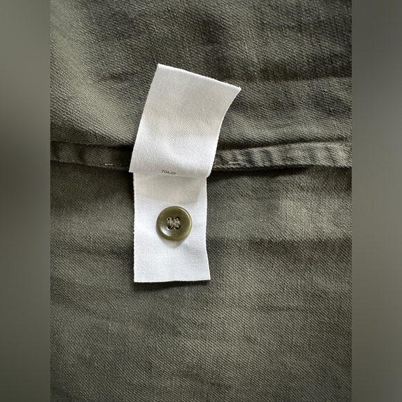 TOAST UK Elena Cotton Linen Tunic Shirt uk size 8/us 4 dark olive green khaki - Picture 7 of 10